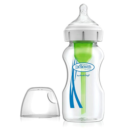Funda para biberón de vidrio de cuello ancho Dr. Brown's, azul, 9 onzas