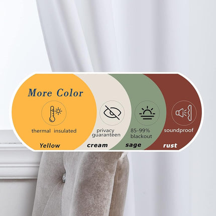 Mrs.Naturall Cortinas de 96 Pulgadas, Set de 2 Paneles, Cortinas Opacas con Ojales para Oscurecer la Habitación del 60-70%, de 96 Pulgadas de Largo para Sala de Estar, Blancas