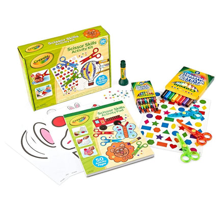 CRAYOLA Toddler Scissor Skills Activity Kit, 3 Count Safety Scissors and Craft Supplies, Gift for Kids, Ages 3, 4, 5