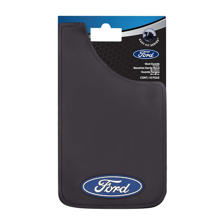 Plasticolor 000539R01 Ford Oval Logo Easy Fit Mud Guard 11"x19" - Set of 2, Black