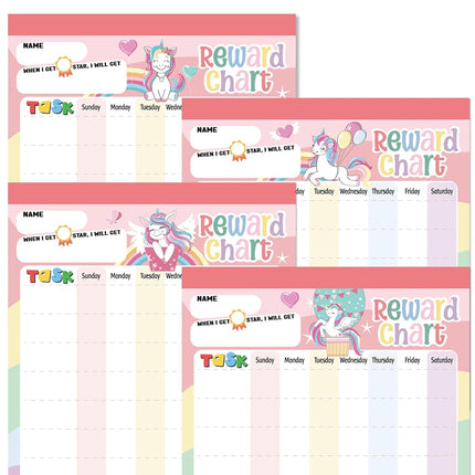 Reward Chart for Kids – Unicorn Magnetic Kids Behavior Chart, Pad with 26 Chore Charts, 1920 Star Stickers, 49 Incentive Stickers, Responsibility Chart for Kids Girls Toddlers - Kids Chore Chart