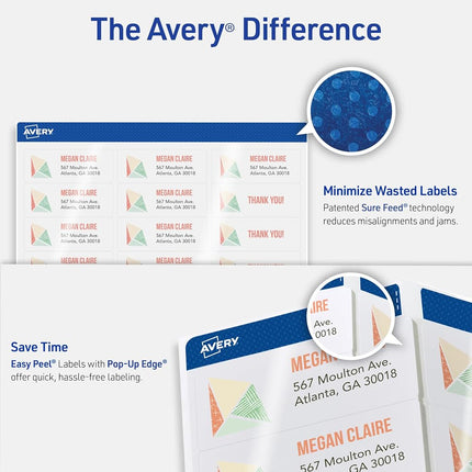 Avery Return Address Labels,Laser & Inkjet Printers,600 Labels,2/3 x 1-3/4,Permanent Adhesive, 5 Packs (18294)