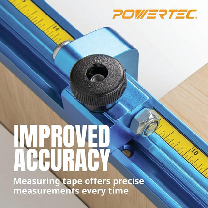 POWERTEC 71163-P2 Left to Right Measure Tape with Adhesive Backing, 4', 2 Pack