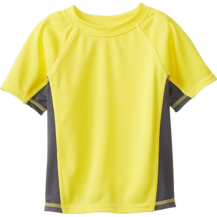 Kanu Surf Boys' Short Sleeve UPF 50+ Rashguard Swim Shirt, Cb Yellow, 14-16
