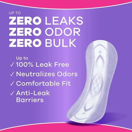 Always Discreet Incontinence Panty Liners for Women with Bladder Leaks, Size 2, Very Light Absorbency, 120 Count