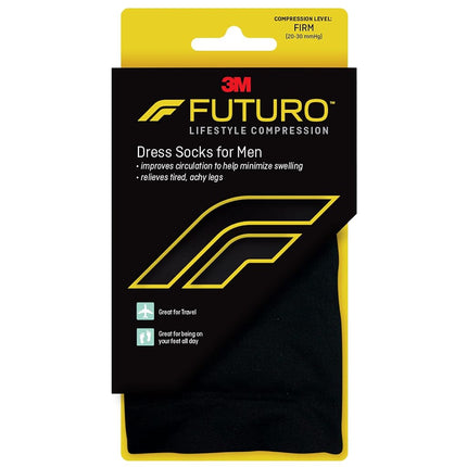 Futuro - 71037EN Dress Socks for Men, Firm Compression, 20-30 mm/Hg, Helps Improve Circulation to Help Minmize Swelling
