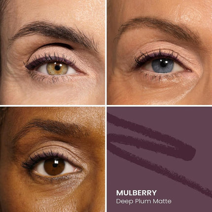 PRIME PROMETICS PrimeEyes Glide Eyeliner for Mature Women – Waterproof, Long-Stay and Mess-Proof – Gel Cream Texture, Discreet Sharpener and Effective Smudger (Mulberry)