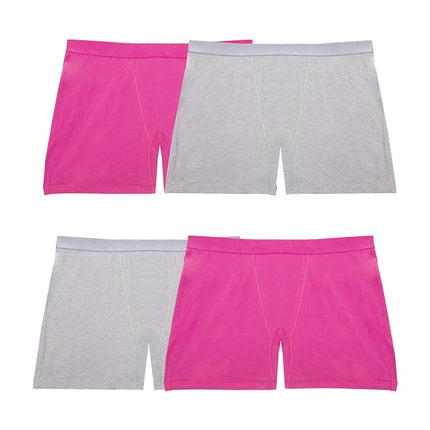 Fruit of the Loom Women's Boxer Briefs with Stretch, Mid Thigh Length Boy Shorts, Available in Plus Size, Cotton Stretch - Colors May Vary, 7