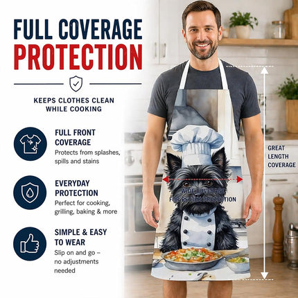 Caroline's Treasures Tablier de cuisine Cairn Terrier The Chef pour femme, homme, unisexe, grande taille, multicolore
