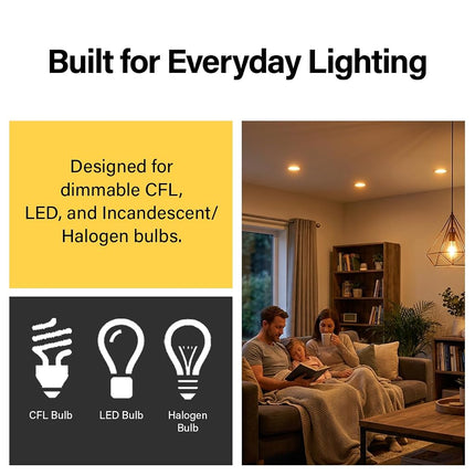 Legrand Radiant RH453PDBCCV6 450W Preset Decorator Rocker Dimmer Light Switch with Locator Light for Dimmable LED and CFL Bulbs, Single Pole/3-Way, Dark Bronze (1 Count)
