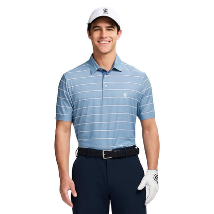 Izod Mens Swingflex Elite Short Sleeve Golf Polo, Moonlight Blue, Medium