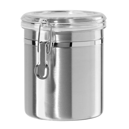 Oggi Stainless Steel Airtight Canister with Clamp, 5 x 6.25-Inch