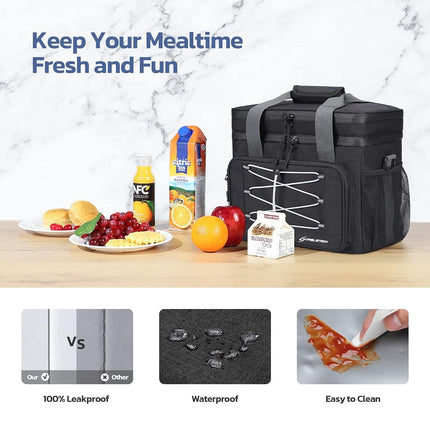 Sac isotherme souple Maelstrom, glacière souple pliable, glacière de plage étanche de 30 canettes, boîte à lunch portable pour les courses, le kayak, noir