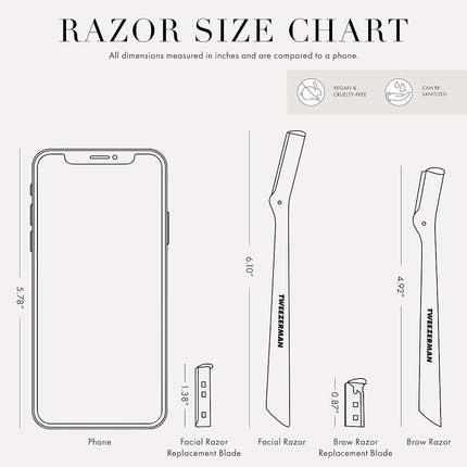 Tweezerman Exclusive Eyebrow Razor & Evening Blue Mini Slant Tweezer
