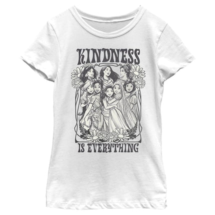 Camiseta de manga corta retro elegante de princesas de Disney para niñas, blanca, talla extrapequeña