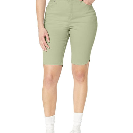 Gloria Vanderbilt Women's Hr Bermuda Shorts, Matcha Latte, 8