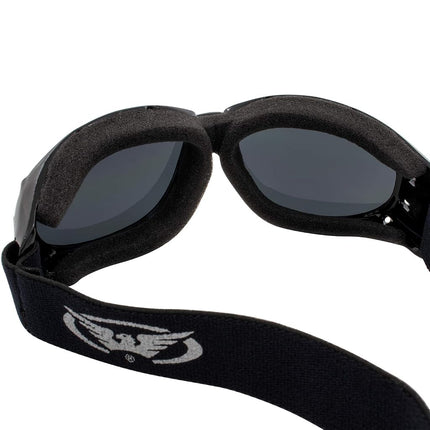 Global Vision Eliminator Dirt Bike Padded Motorcycle Riding Goggles for Men and Women (Black Frame/Smoke Lens) (Black Frame/Dark Smoke Lens)