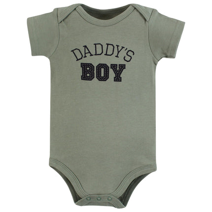 Hudson Baby Unisex Baby Cotton Bodysuits, Sage Daddys Boy, Preemie