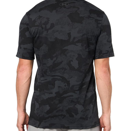 Camiseta de manga corta Under Armour Project Rock All Over Print para hombre, (001) Negro / Blanco, S
