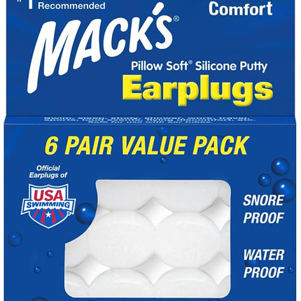Mack's Pillow Soft Earplugs White , 6 pair