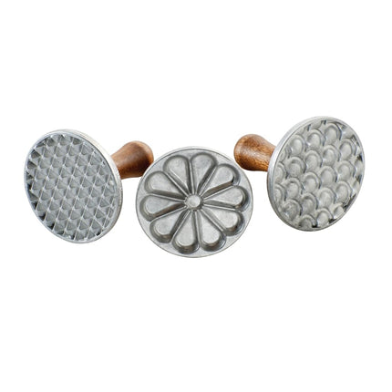 Nordic Ware All Season Cookie Stamps (Set of 3), Sturdy Cast Aluminium Cookie Stamp Set, Cookie Press Set Made in the USA, Sturdy and Durable Biscuit Maker Press Set, Silver