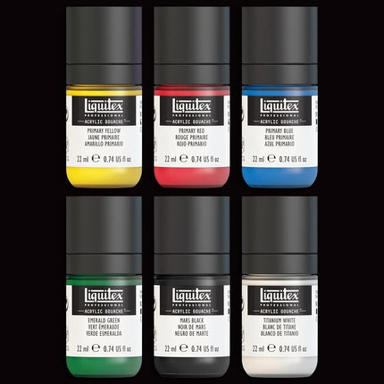 Liquitex Proffessional Professional Acrylic Gouache Set 6 x 59 ml Primary Colours, 59 ml (Pack of 6)