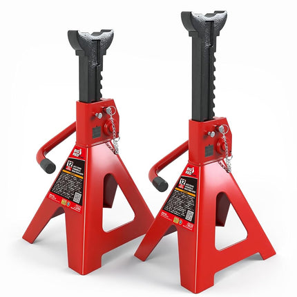BIG RED T46202 Torin Steel Jack Stands: 6 Ton (12,000 lb) Capacity, Red, 1 Pair