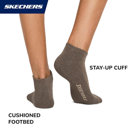 Skechers Men's 10 Pack Cushioned Low Cut Socks, Irish Cream/Chocolate Cake, 43-47