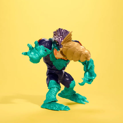 Mattel Street Sharks Slash Action Figure Toy, 90s TV Half-Man Villain, 6-Inch Articulated Nostalgia Toy with Real-Like Skin, Bite & Drill Action
