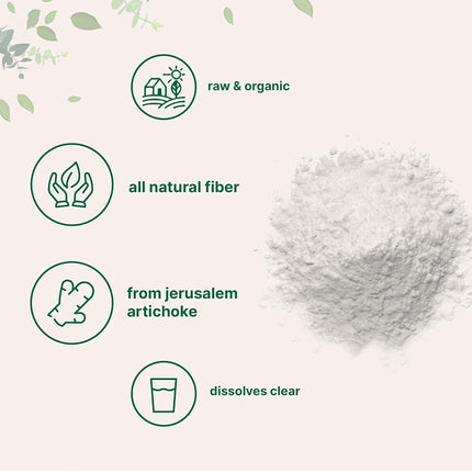 Organic Inulin FOS Powder (From Jerusalem Artichoke), 1KG (35 Ounce), Prebiotic Intestinal Support, Colon and Gut Health, Natural Water Soluble Fibers for Smoothie and Drinks, No GMOs & Vegan Friendly