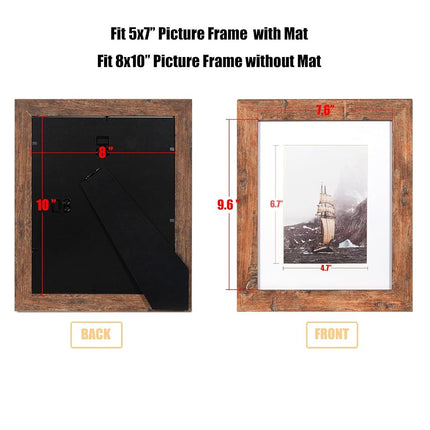 kennethan Rotten Brown 8x10 inch Picture Frame 2 Pcs Wooden frame for table and wall,for home decoration,holiday gift