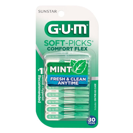 GUM-6705R Soft-Picks Comfort Flex Mint Dental Picks, New Invigorating Mint Flavor, 80 Count
