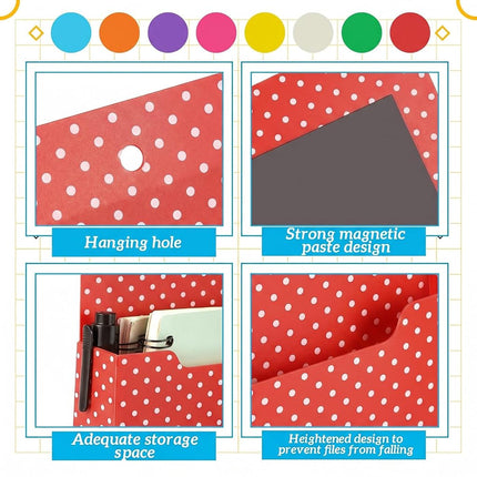 Gilprop 8 Pack Magnetic File Folder Holder for Whiteboard Classroom Storage