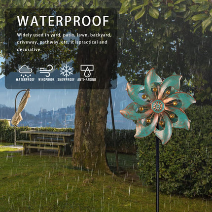 DREAMYSOUL Outdoor Wind Spinner 37 Inch, Metal Garden Wind Sculpture Bronze Wind Spinners for Patio Yard Lawn Decor