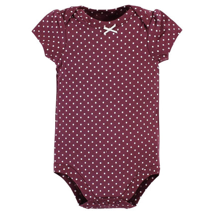 Hudson Baby Unisex Baby Cotton Bodysuits, Plum Wildflower, 12-18 Months, Plum Wildflower, 12-18 Months