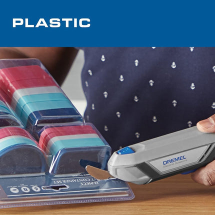 Dremel HSSC-01 4V Cordless USB Rechargeable Electric Scissors with Two Blade Attachments, USB Cord, and Power Block - Ideal for Cutting Fabric, Cardboard and Paper Material