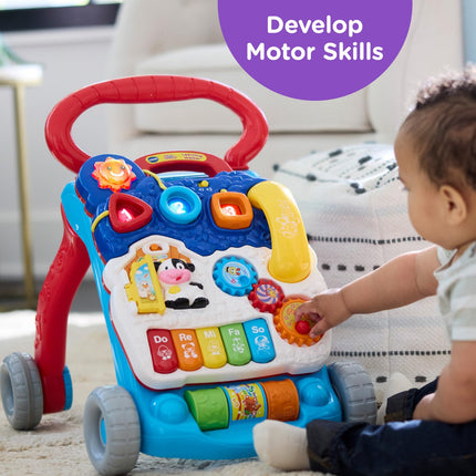 Andador de aprendizaje VTech Sit-To-Stand (embalaje sin frustraciones), azul