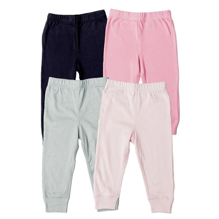 Gerber Baby Girls' 4-Pack Pants, Pink/Black/Gray, 3-6 Months