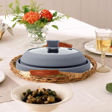 Microwave Splatter Cover 27cm, Collapsible Cookware Lid with Handle