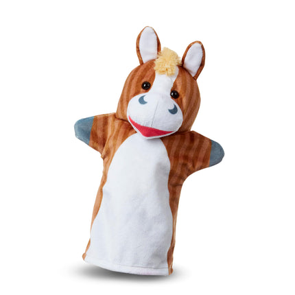 Marionetas de mano Barn Buddies de Melissa & Doug, juego de 6 (vaca, oveja, caballo, pato, gallina, cerdo)