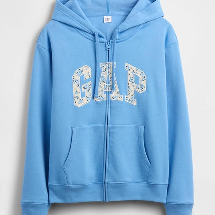 GAP Women's Logo Hoodie Hooded Full Zip Sweatshirt, Union Blue, XXS