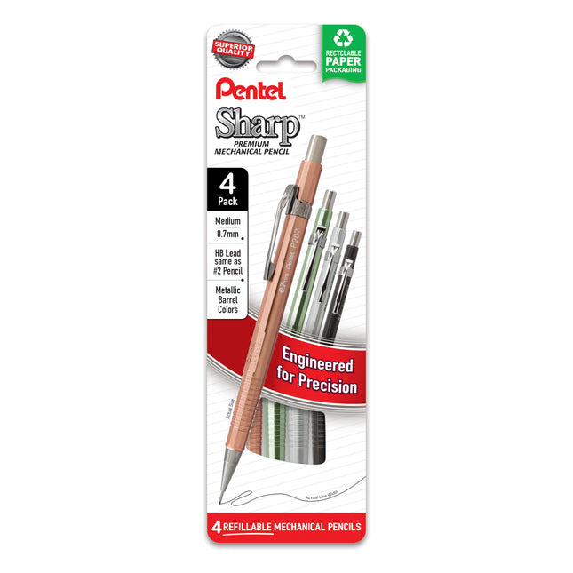 Pentel Sharp Metallic Mechanical Pencil, (0.7mm), 