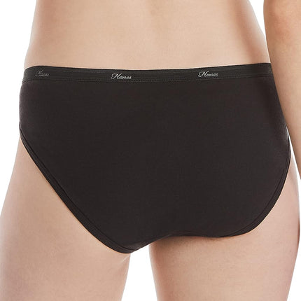 Hanes Women's Tagless All Day Comfort Cotton Bikini Panties, Black, 6
