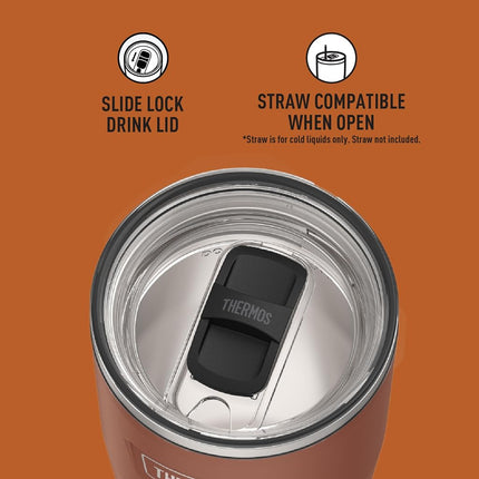 Vaso de acero inoxidable Saddle de 24 oz con tapa de cierre deslizante