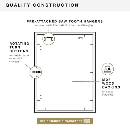 MCS Studio Gallery 51x68.5 cm (20x27 in) Poster Frame Black Woodgrain, Vertical & Horizontal Wall Hanging Large Picture Frame for Photos, Posters & Art Prints (1-Pack)