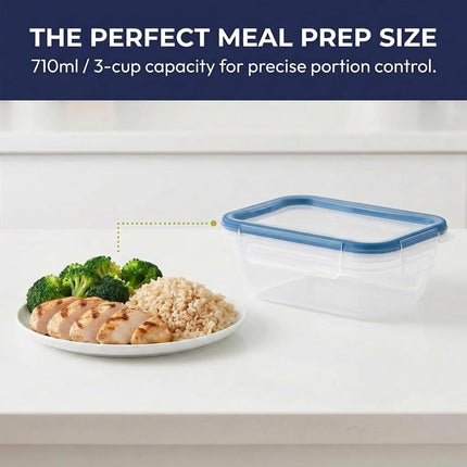 Snapware Total Solution 10 Piece Rectangle Plastic Food Storage Container Set – 5 Containers with 5 Tab Locking Lids – Opaque, Microwave, Dishwasher and Freezer Safe, 710ml Capacity