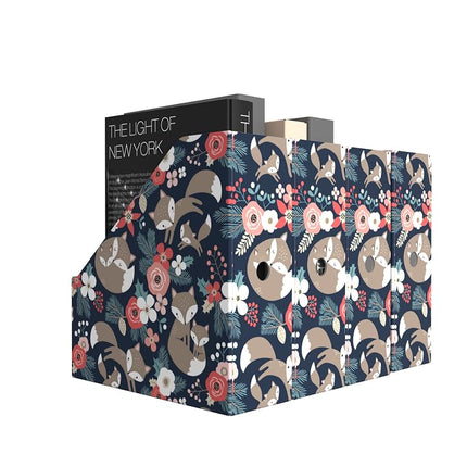 ANSSDO 6 Pack Cardboard Magazine Holder Premium Magazine File Holder Organizer, Magazine File Organizer, Large Volume Magazine Storage Box as Book Bins or Folder Holder for Desk - Black Floral 6 Pack