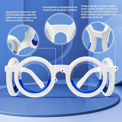 Hion Motion Sickness Glasses,Relieve Carsickness Airsickness Seasickness Glasses,Ultra-Light Portable Nausea Vertigo Glasses, No Lens Liquid Glasses for Adults or Kids(Cream-2Pairs-YJ1)