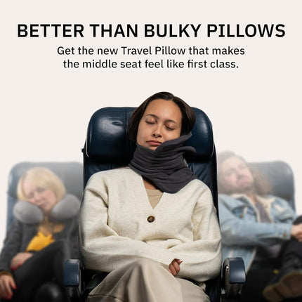 trtl Pillow - Scientifically Proven Super Soft Neck Support Travel Pillow - Machine Washable - Black