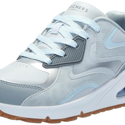 Skechers UNO Gen1 Color Surge Girls' Trainers, Grey light blue, 11 UK